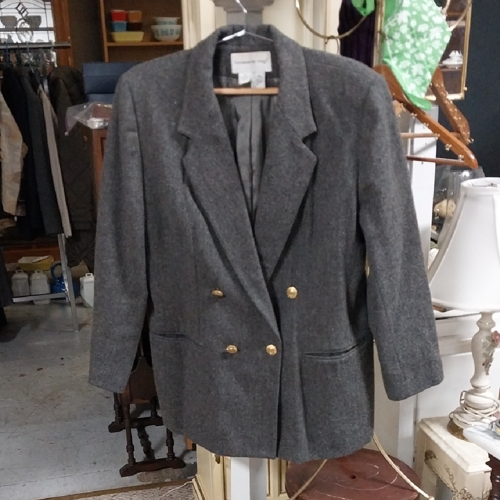 Gray Double-Breasted Women's Blazer